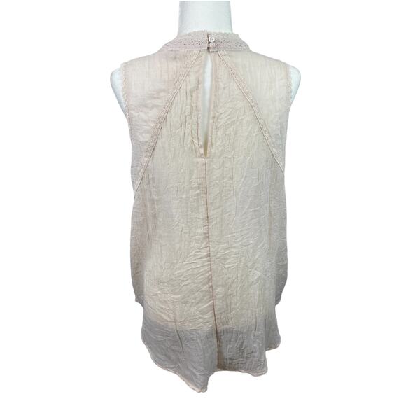 Umgee Lace Boho Romantic Cotton Blend Tunic Top Cream Medium - Picture 7 of 11